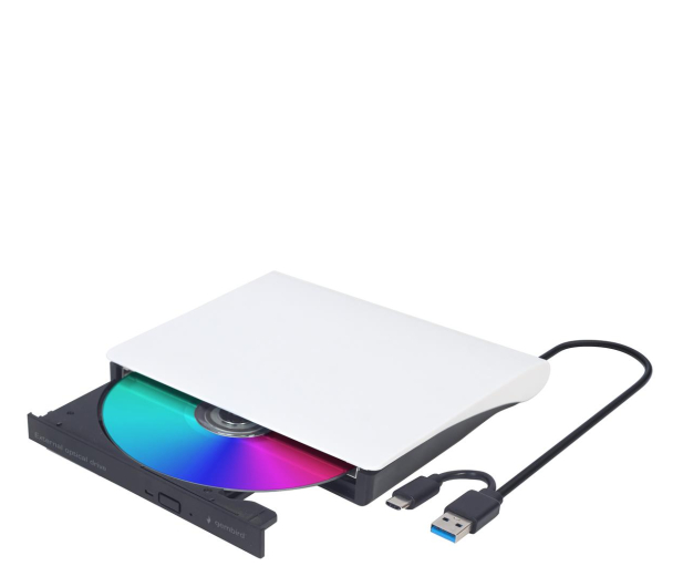 GEMBIRD Napęd DVD na USB zewnętrzny DVD-USB-03-BW czarno-biały - 1115568 - zdjęcie